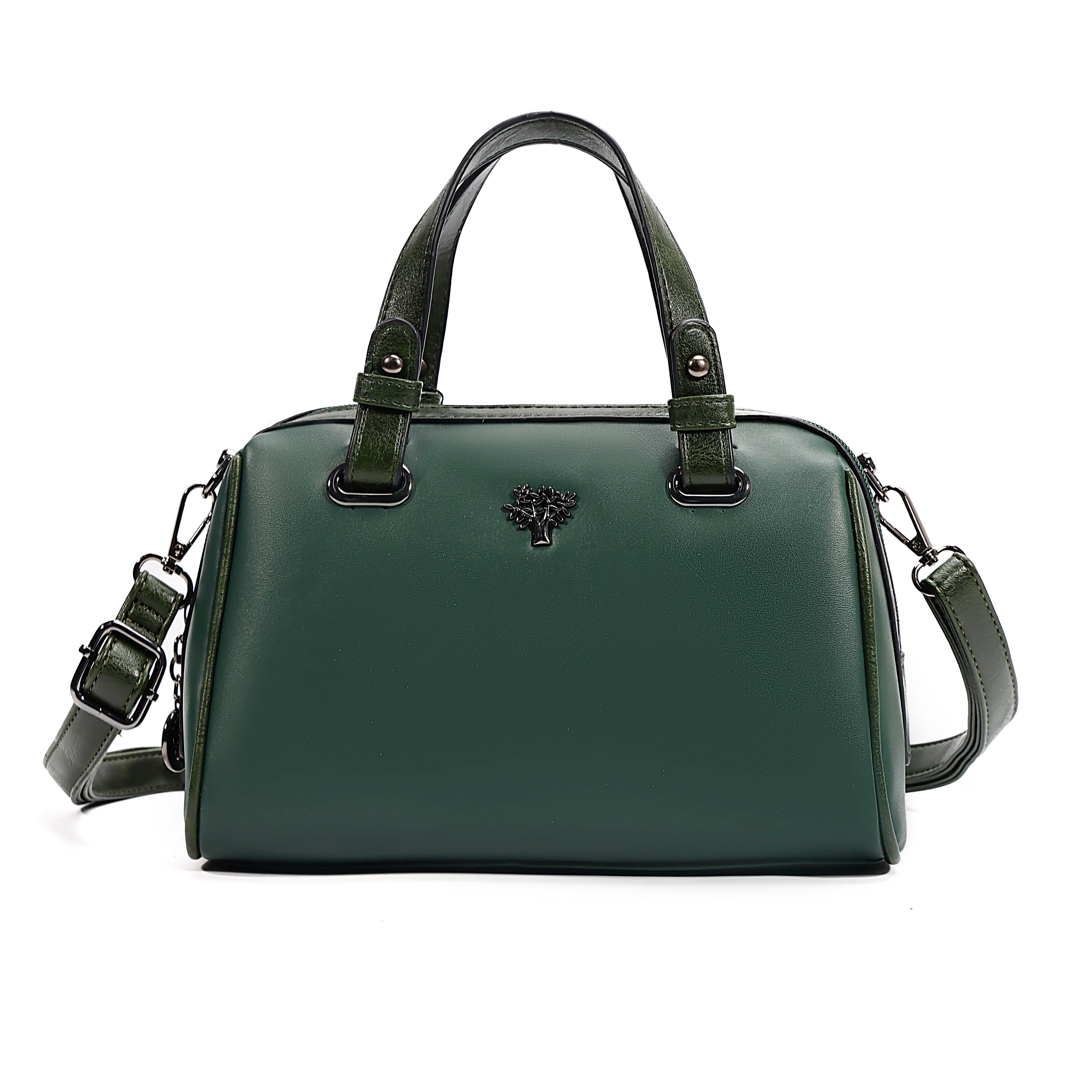 Superbia – wholesale Top handle bag – women's – Superbia Bauletto Bag with Tree Life Badge Gunmetal Hardware2