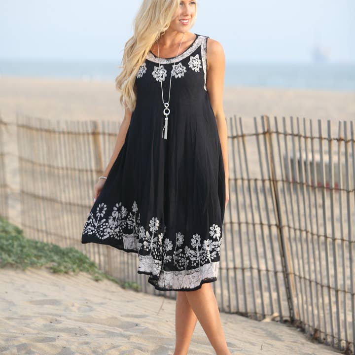 Floral Tank CoverUp Embroidered One size Dress for wholesale by Ananda's Fashion