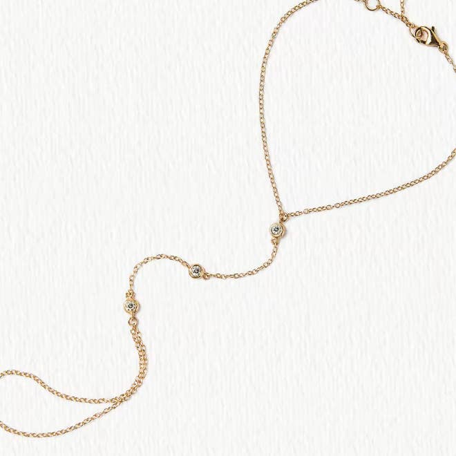 Yellow Gold 3-Hand Chain Steel, Ring and Bracelet Crystal Chain for wholesale on Faire
