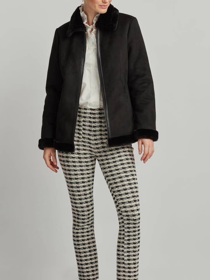 JACK MET RITSSLUITING VAN IMITATIESCHEARLING voor wholesale door Ellen Tracy