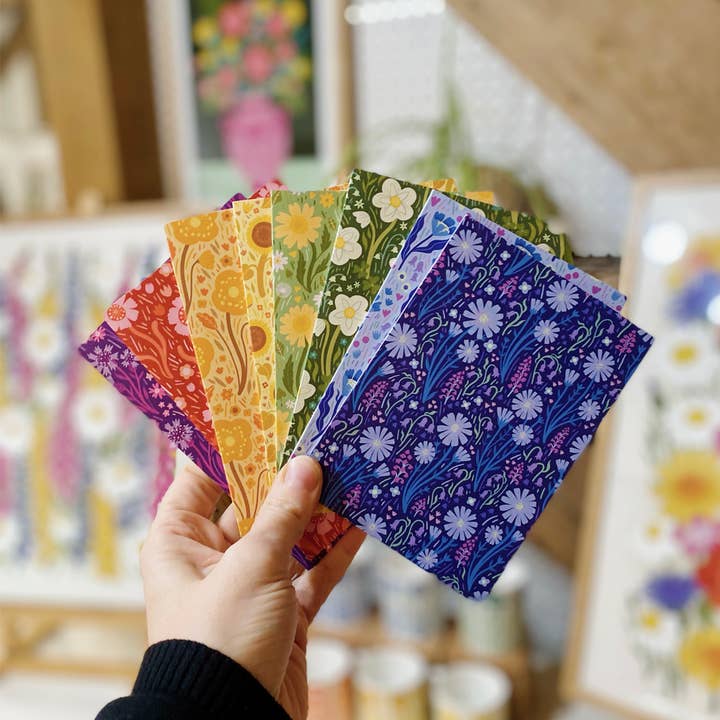 Wildflower Bloom Greetings Card Set of 8 for wholesale by Maz Leyden