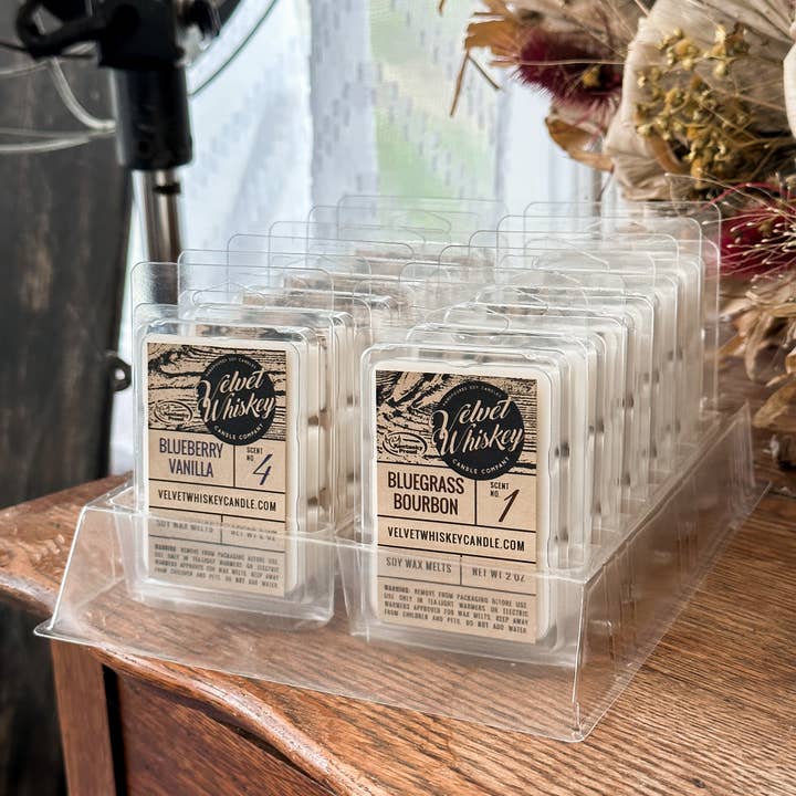 Velvet Whiskey Candle Co - Vente Fondants - Cire fondue à la vanille aux bleuets 2,5 oz2