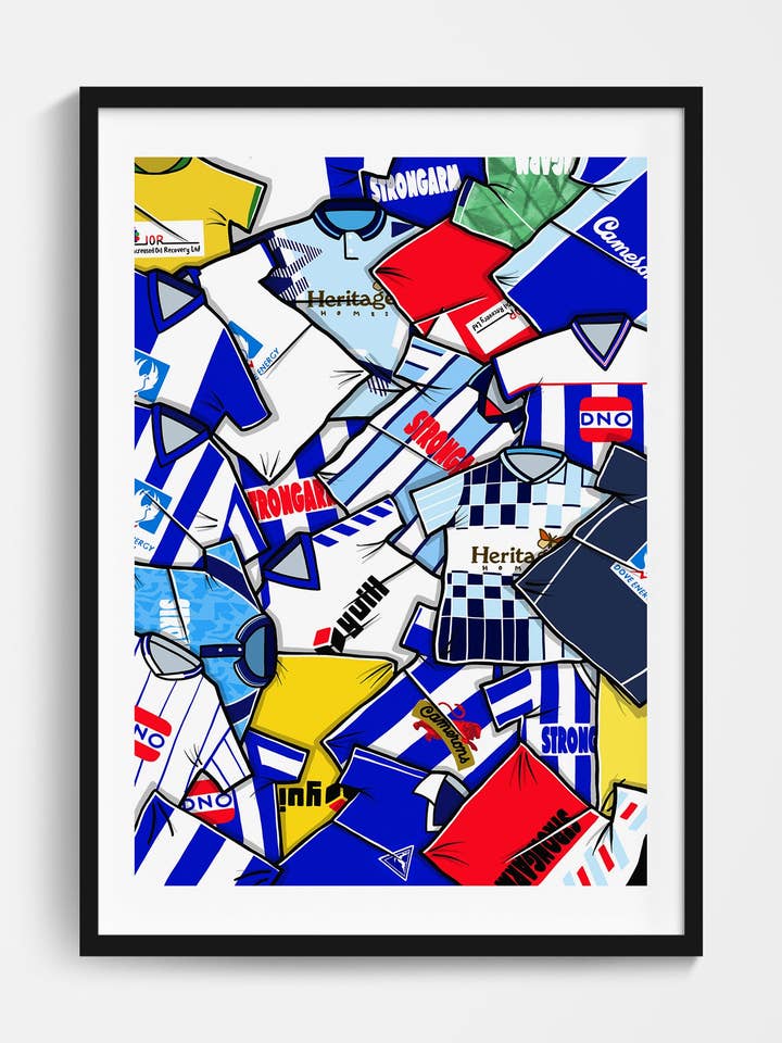 Hartlepool Shirts Mash Up Print for wholesale by Football Devotion