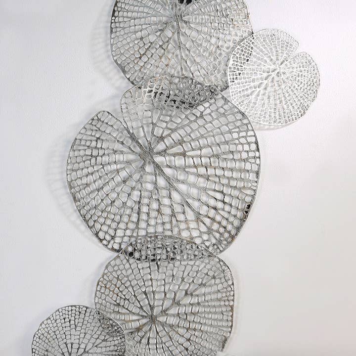 Gilde Handwerk Macrander GmbH & Co. KG - Wholesale Wall Accent - Wall decoration “Leafs” ant.silver, metal0