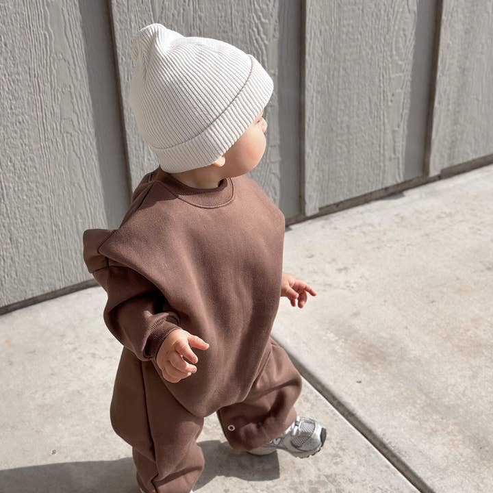 Oversized Romper - Coffee for wholesale by Cotton Bloom Clothing