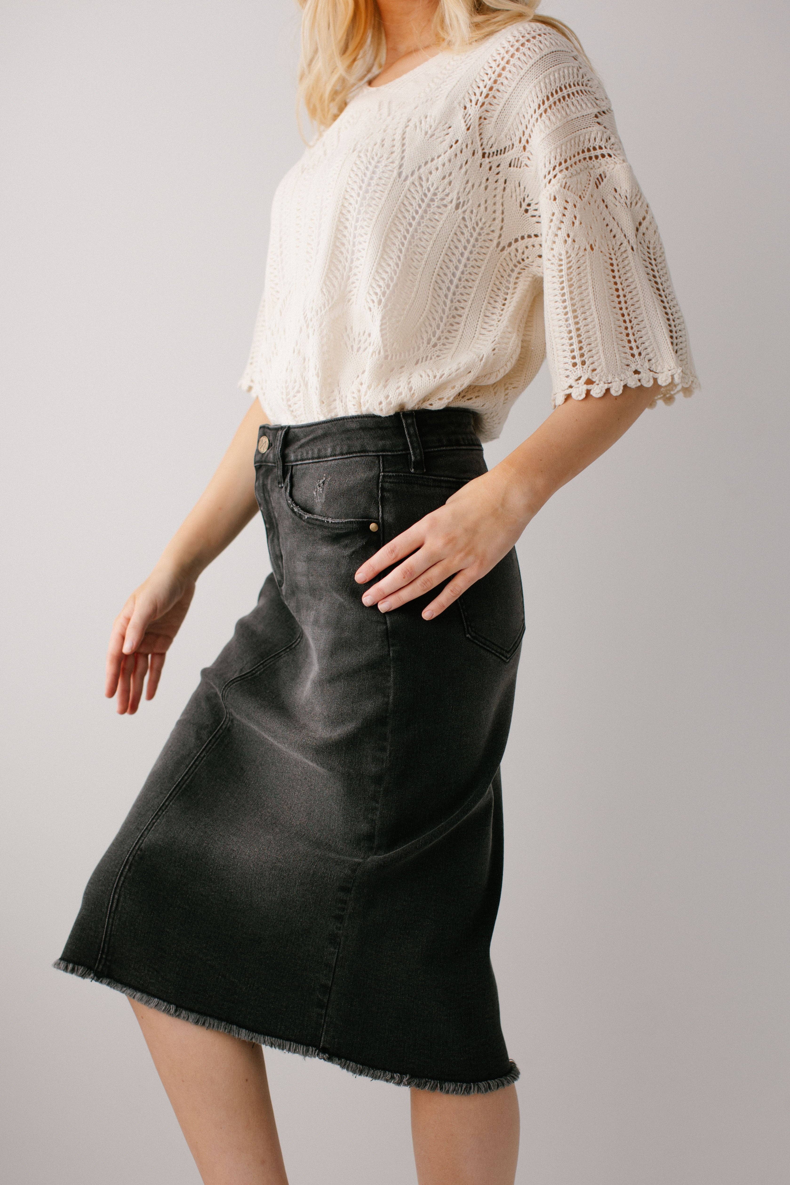 The Main Street Exchange - Wholesale Skirt - Women's - 'Nala' Distressed Denim Skirt3