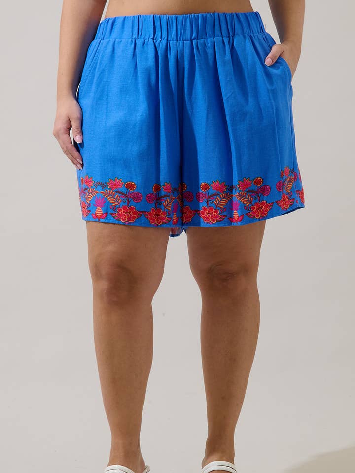 Jass shorts med hög midja Keizer Floral Curve för wholesale av Sugarlips