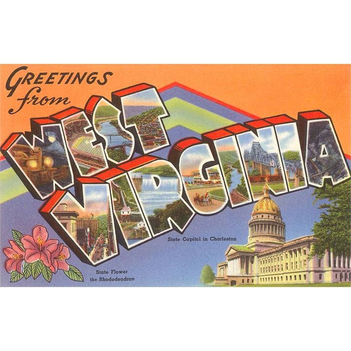 Postal WV-01 Saudações da Virgínia Ocidental por atacado de Found Image Press
