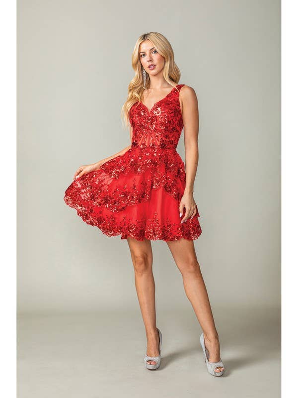Keyhole Back Homecoming Dress for wholesale by Dancing Queen Dress