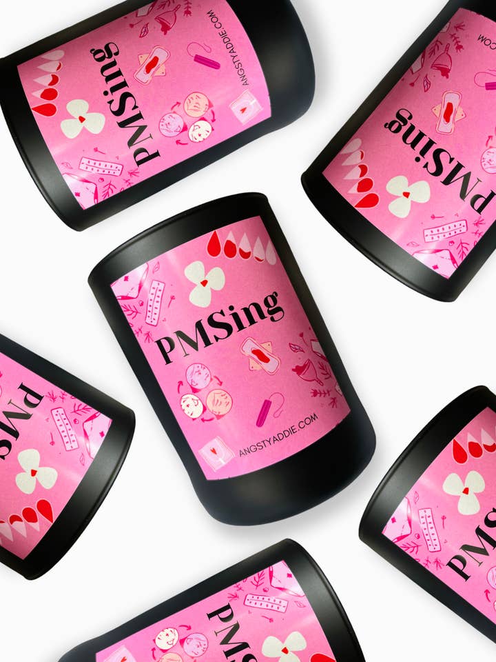 Period humor, menstruation candle, PMS candle for wholesale by Angsty Addie