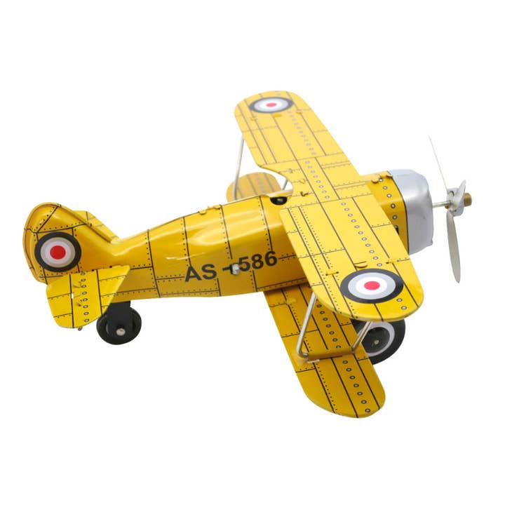 BASS&BASS - Wholesale Classic Toy - Kids - Yellow 20 Cm Aeroplane with Key - Mechanical Item1