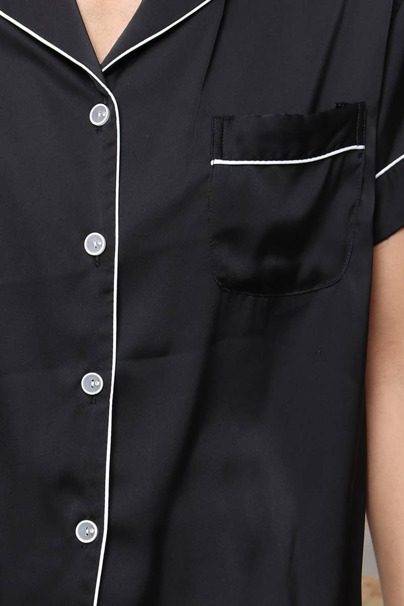 Belle Com'Elle – wholesale Sleepwear set – Women's – Solid Satin Pajama Set / N4651115