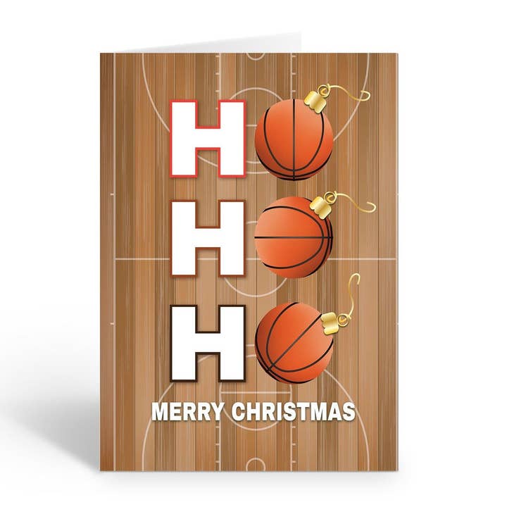 Basketball Themed Holiday Cards - 12 Pack with Envelopes for wholesale by Stonehouse Collection