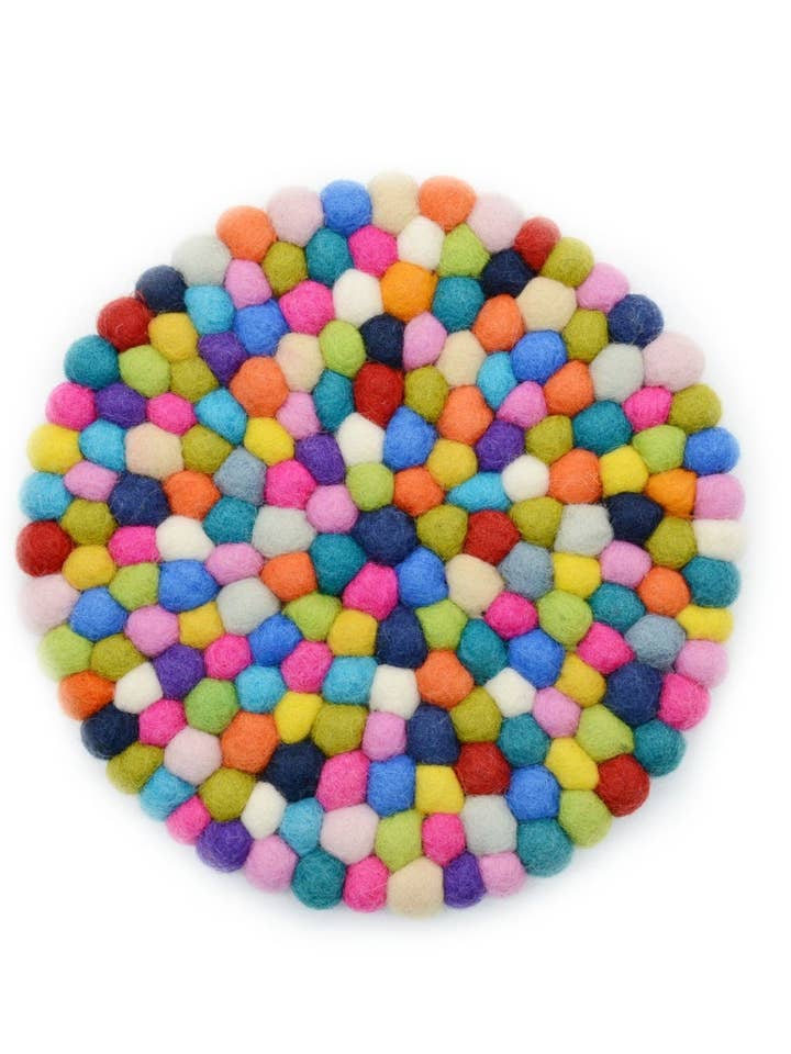 Set of 3 Multi-Color Felt Trivets - Heat Resistant Coasters for wholesale by Woollyfelt