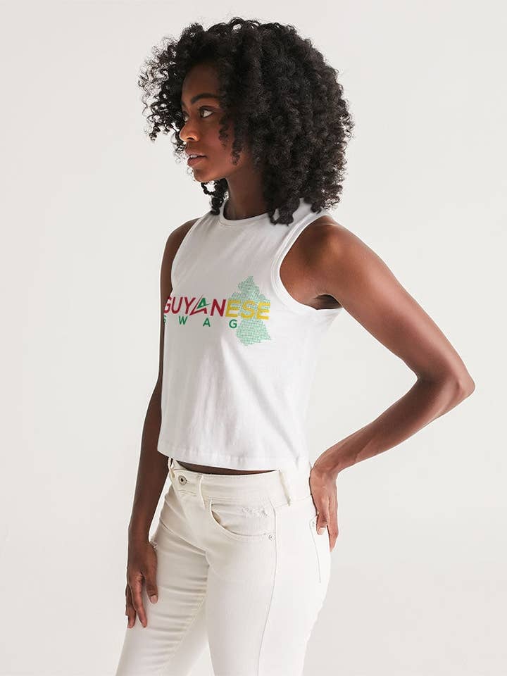Guyanese Swag Guyana Map Women's Cropped Tank Top for wholesale by Guyanese Swag