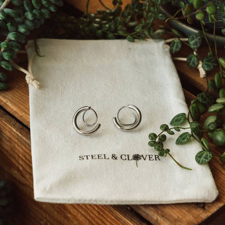 Steel & Clover - Wholesale Hoop Earrings - Gage Modern Twist Earrings5