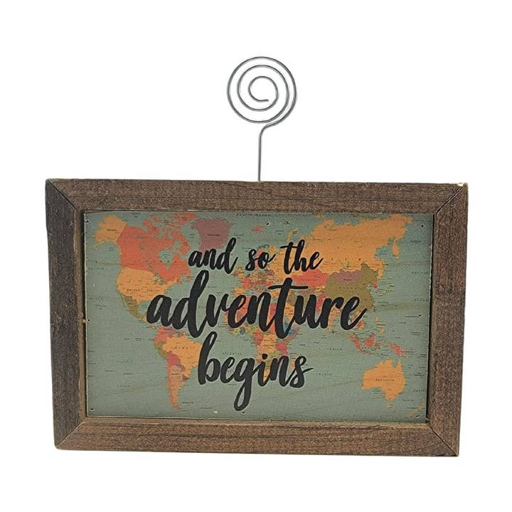 6X4 Tabletop Picture Frame And So The Adventure Map Signs for wholesale by Driftless Studios