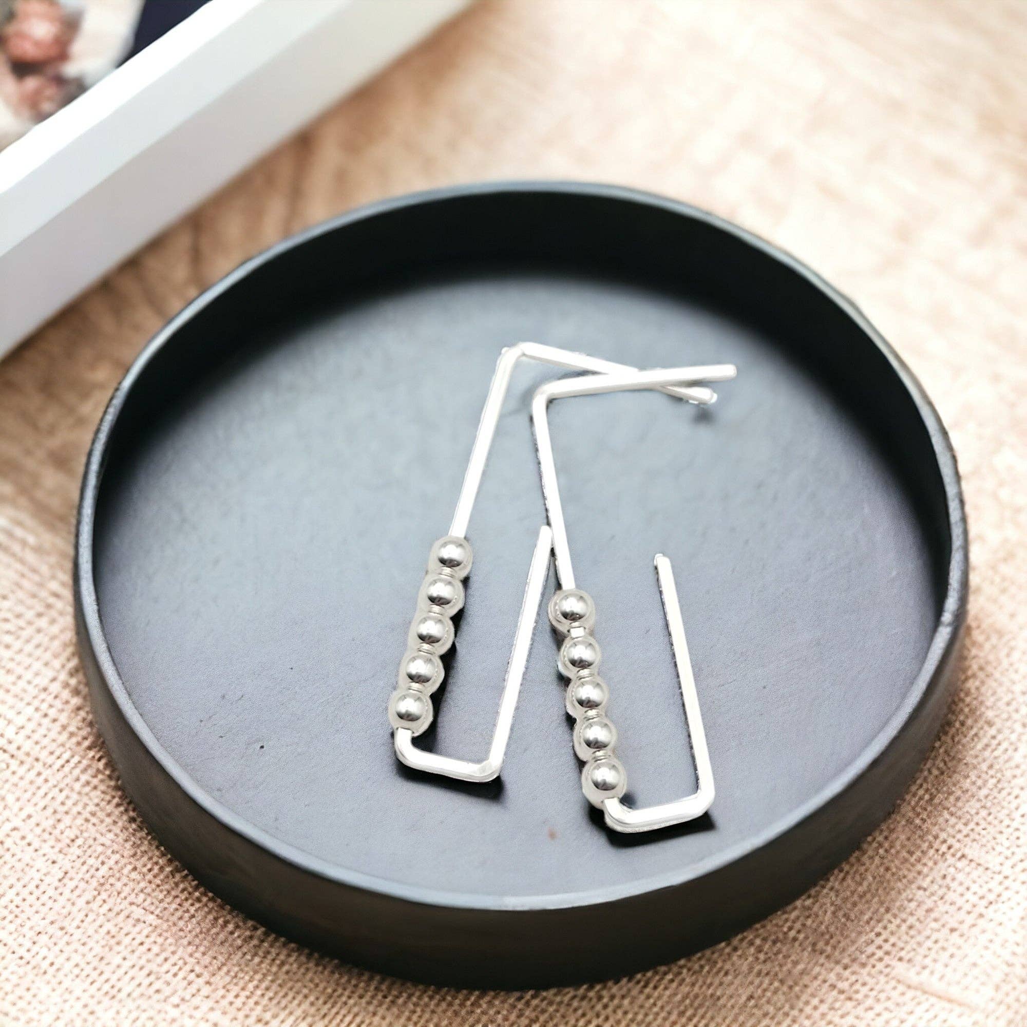 Bijou by SAM - Wholesale Dangle Earrings - Modern Sterling Silver Beaded Post Earrings5