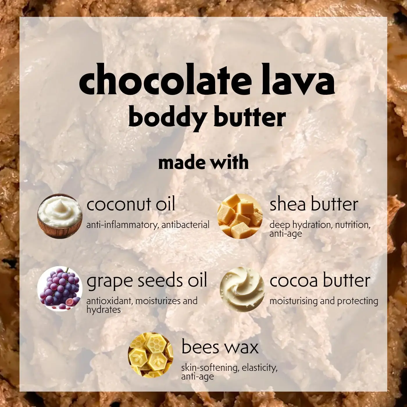 Bon Babef - Wholesale Body Balm/Butter - BODY BUTTER CHOCOLATE LAVA 150ML3