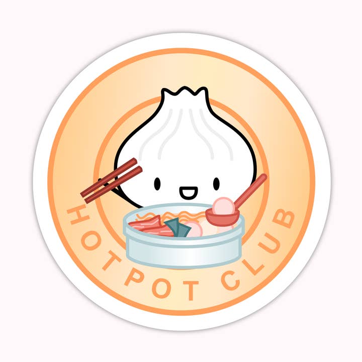 Autocollant en vinyle pour ordinateur portable Hotpot Club - Soupy Badge pour la vente par Wonton In A Million