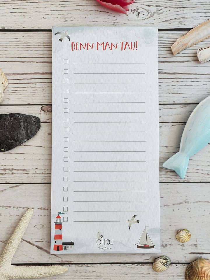 To-do list notepad “DENN MAN TAU!” for wholesale by OHØJ Papeterie