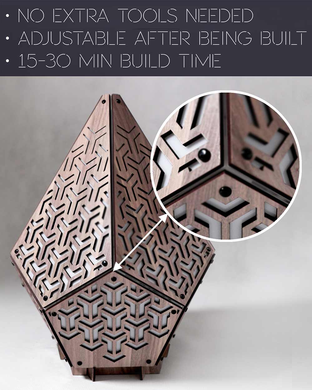 PAPERCRAFT WORLD - Vente Kit de bricolage - Lampe de table 3D en papercraft SINAR Arrow7