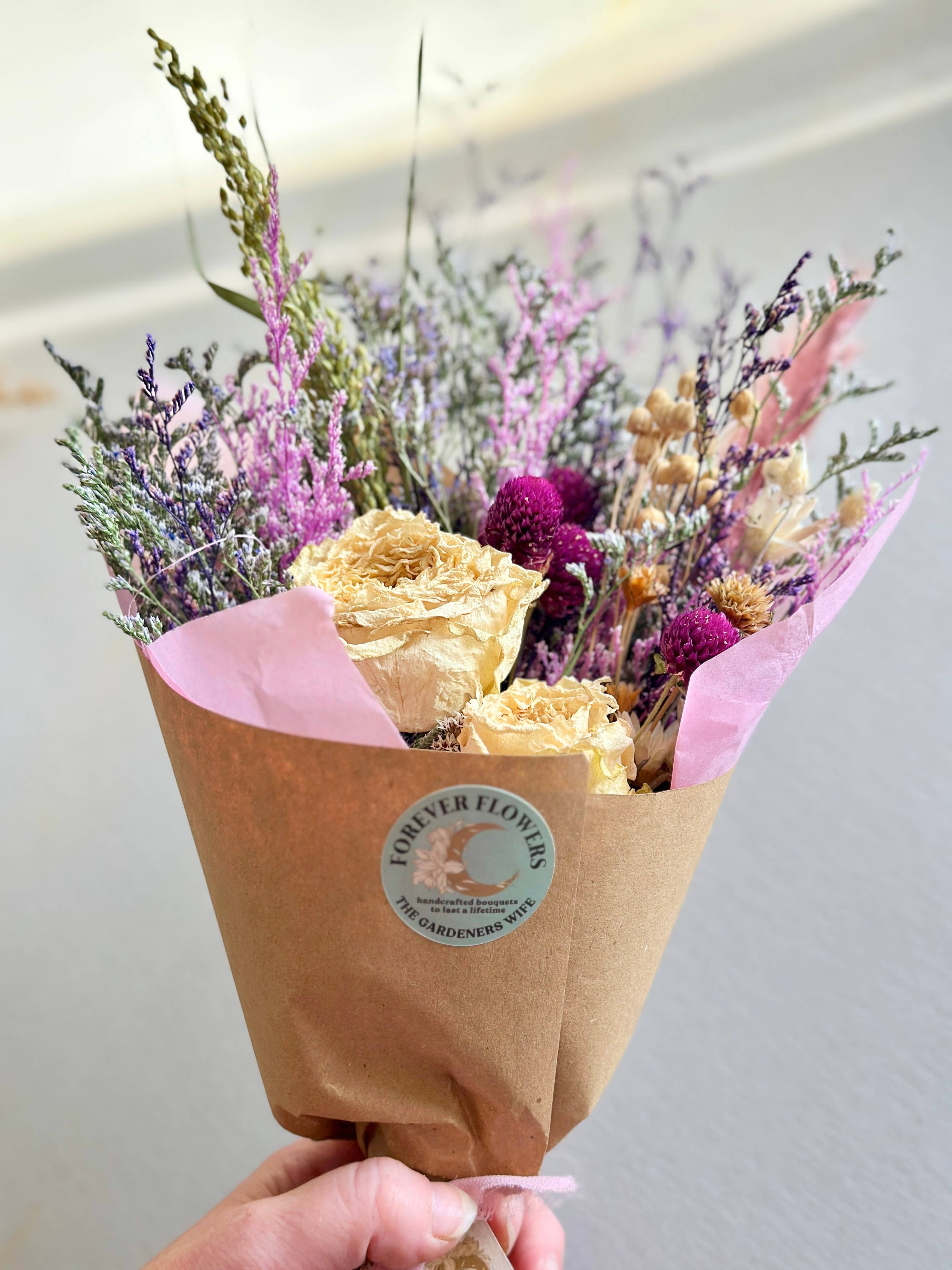 The Gardeners Wife - Wholesale Dried/Pressed Flowers - Into the Rose Garden | A Wildflower Bouquet with Roses2