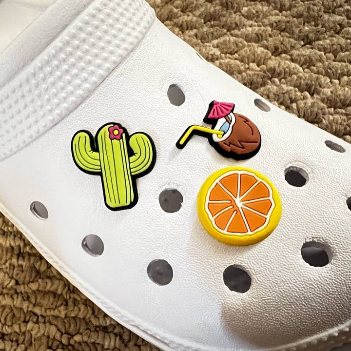 Pick Your Own coconut orange cactus Design Shoe Charms Best Quality JuliesDecalDesign for wholesale by JuliesDecal