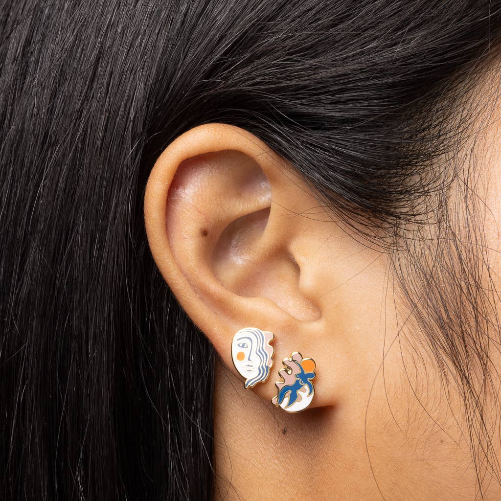 Yellow Owl Workshop – Engroshandel Ørestikkere – Matisse ørestikkere med post - kunstneriske museumsinspirerede gulddetaljer1