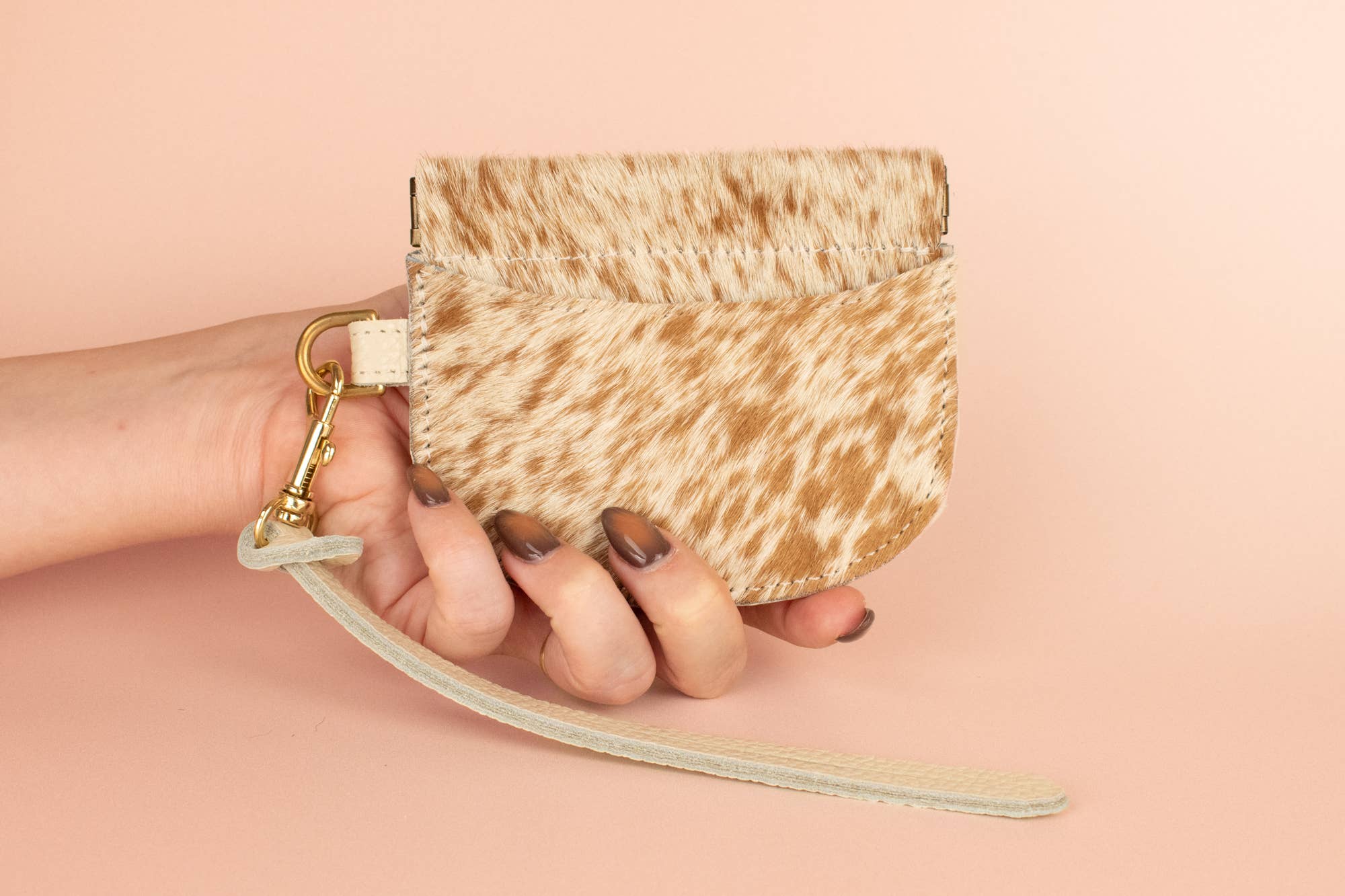 Cold Gold - Wholesale Card Holder - Women's - Hair-on-Hide Leather Wallet, Slim Western Wallet