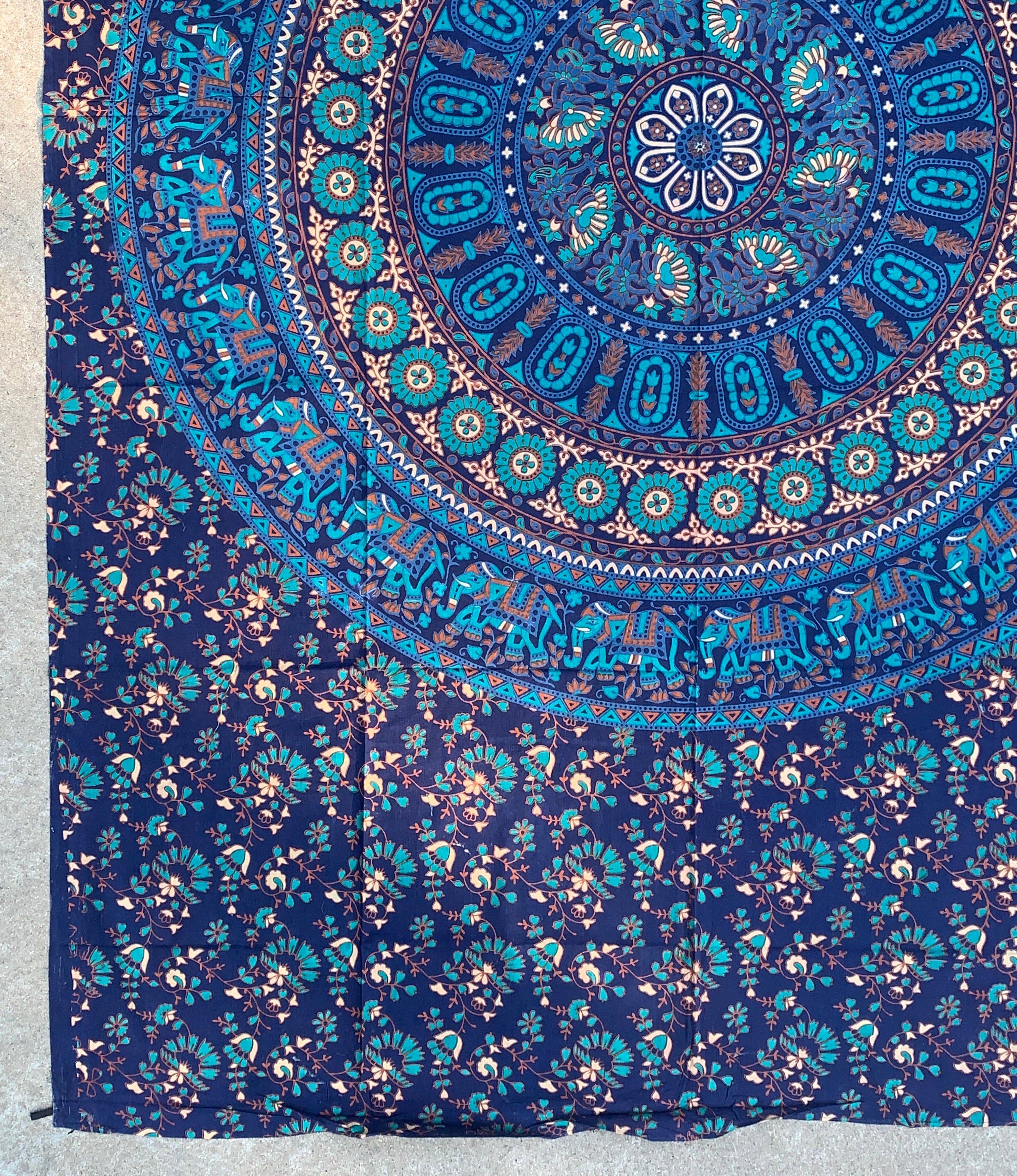 Lungta Imports - Wholesale Tapestry/Textile - Elephant Mandala Tapestry Wall Decor Beach Throw 80”X50”11