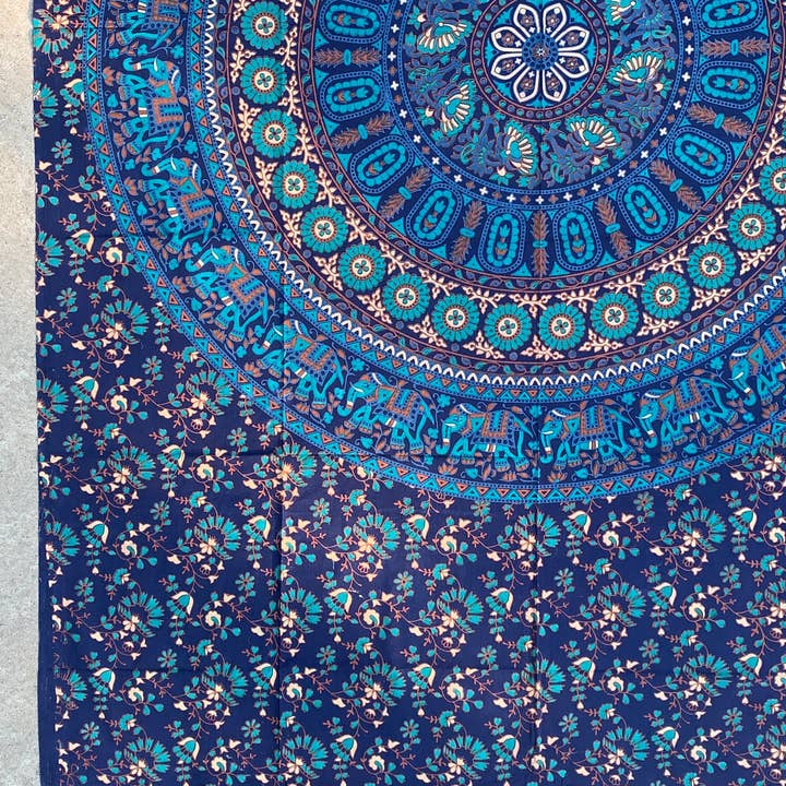Lungta Imports - Wholesale Tapestry/Textile - Elephant Mandala Tapestry Wall Decor Beach Throw 80”X50”11