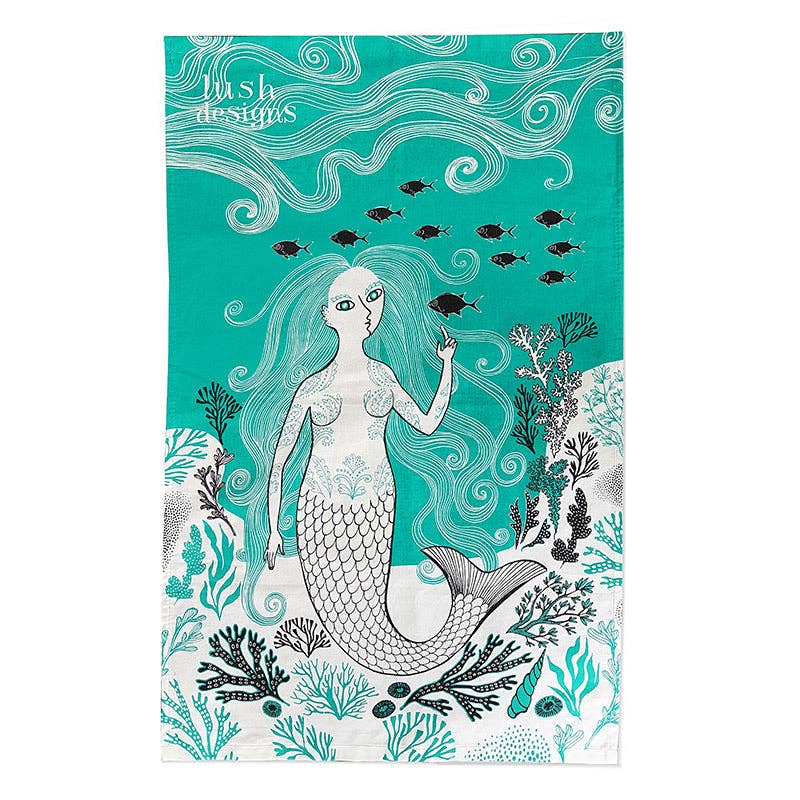 Lush Designs – wholesale Tea towel – Mermaid Tea Towel1