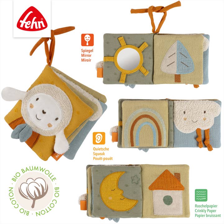 Fehn - Venta al por mayor Libro - Niños - Libro de tela Sheep Fehnnatur, libro táctil con motivos de animales