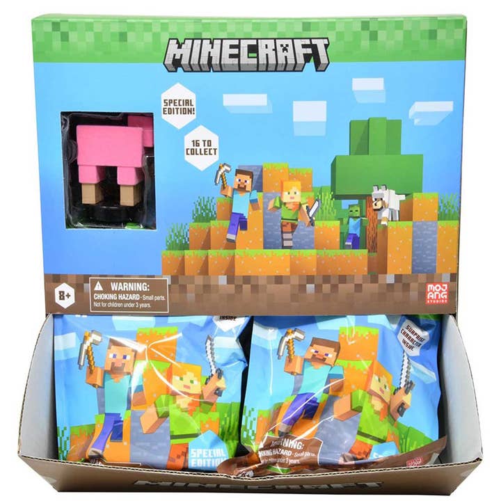 Minecraft Flocked Blind Figures Display for wholesale by Deluxe Import Trading
