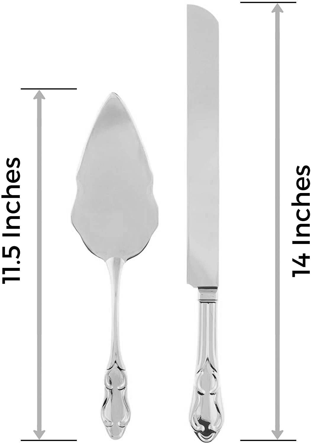 Ella Celebration - Wholesale Serving Utensil - Wedding Cake Knife & Server Set - Engravable  Silver5