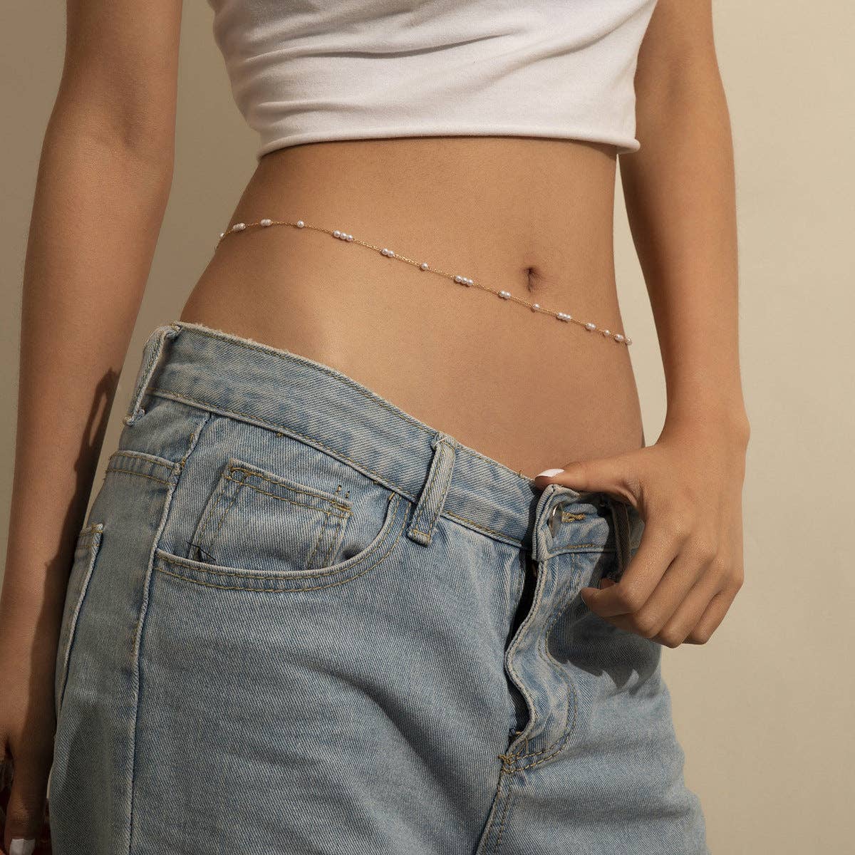 White Sexy Peral Waist Chain DPJYD8 for wholesale on Faire2