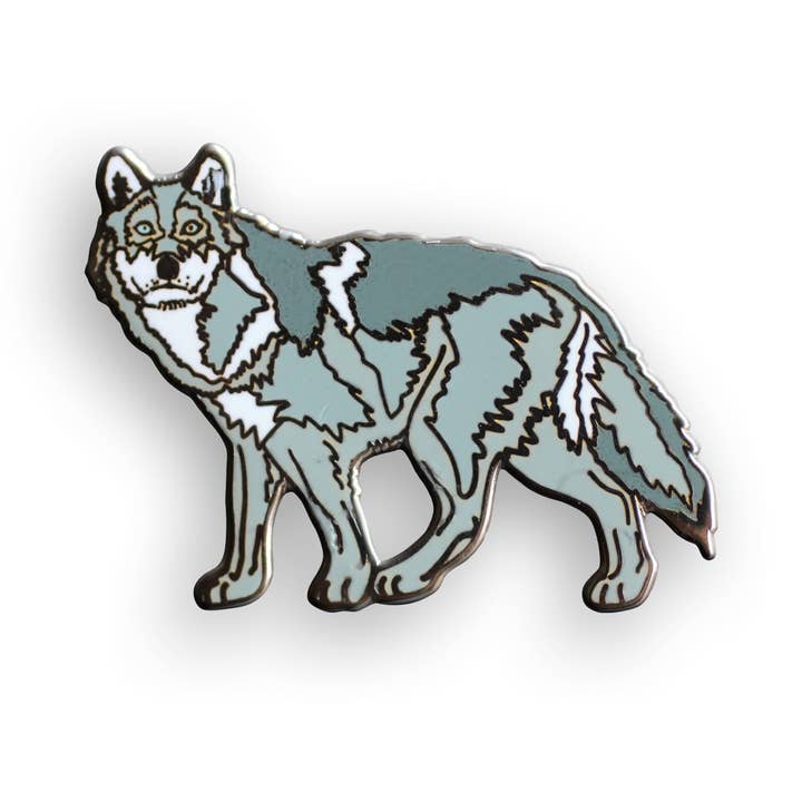 Adventure Booty - Wholesale Lapel Pin/Button - Gray Wolf Pin