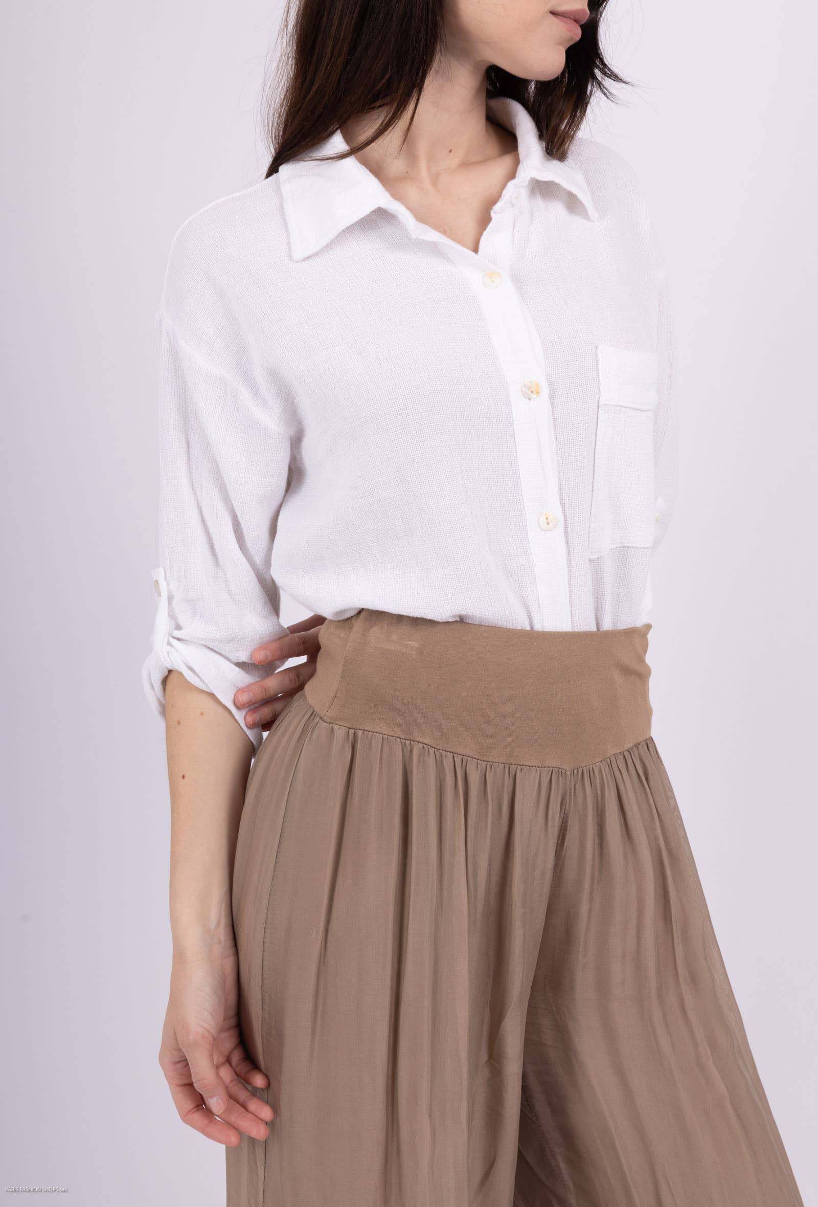 Shyloh - Wholesale Button Down Shirt - Women's - Linen cotton top 1578213