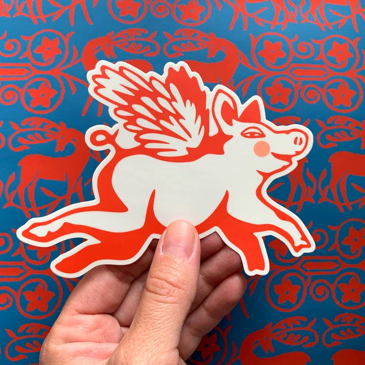 Fresh Fish - Wholesale Sticker - When Pigs Fly Bumper Sticker / Vinyl Decal2