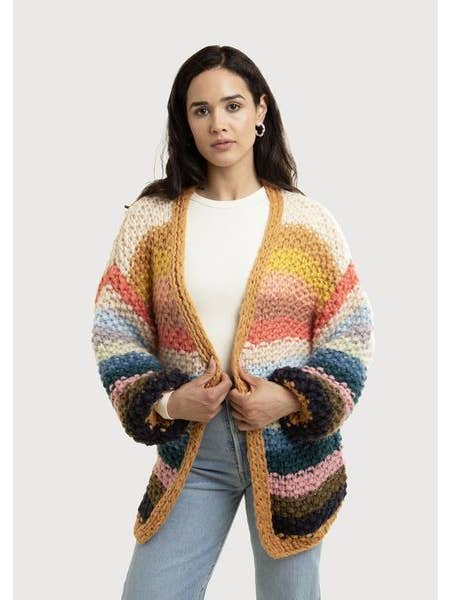 SAACHI - Wholesale Cardigan - Women's - Rainbow Knitted Cardigan