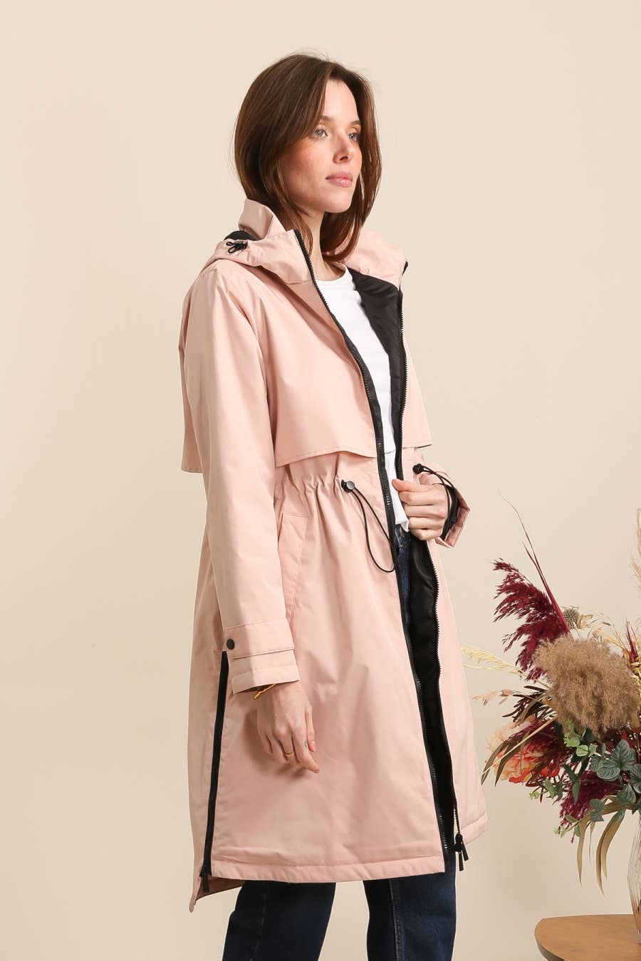 Attrait Paris - Vendita all'ingrosso Impermeabile - Donna - Giacca lunga impermeabile con cappuccio10