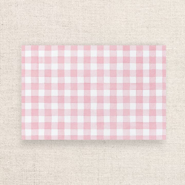 Ellen Davis Creative – wholesale Disposable placemat – Pink Gingham Paper Placemats | Set of 24