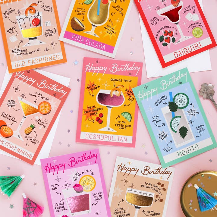 Ricicle Cards - Wholesale Birthday card - Cocktail Birthday Card – Espresso Martini Greeting Card2