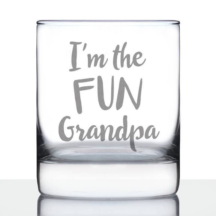 Fun Grandpa - Whiskey Rocks Glass - Funny Grandpa Gifts for wholesale by bevvee