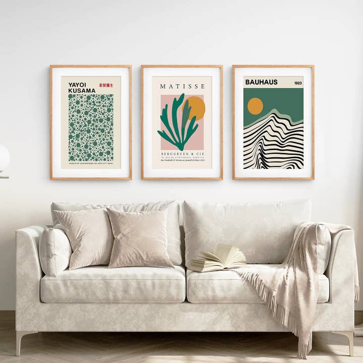 Art Lane - Wholesale Art Print - Sage Green Wall Art Print. Bauhaus, Kusama, Matisse Style