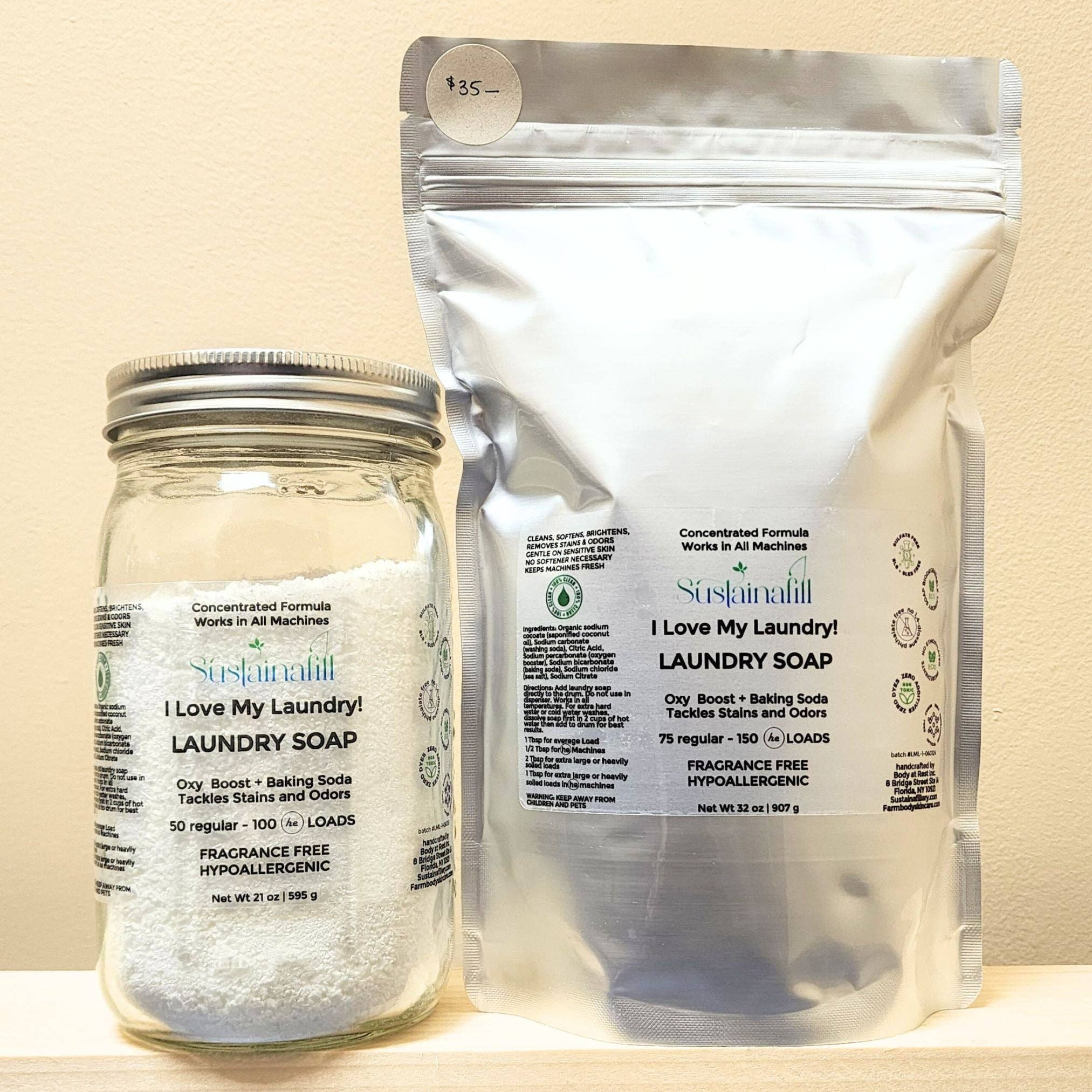 Farmbody Skin Care - Wholesale Laundry Detergent Powder/Pods - I LOVE MY LAUNDRY! Fragrance Free Biodegradable Laundry Soap 50-100 LOADS1