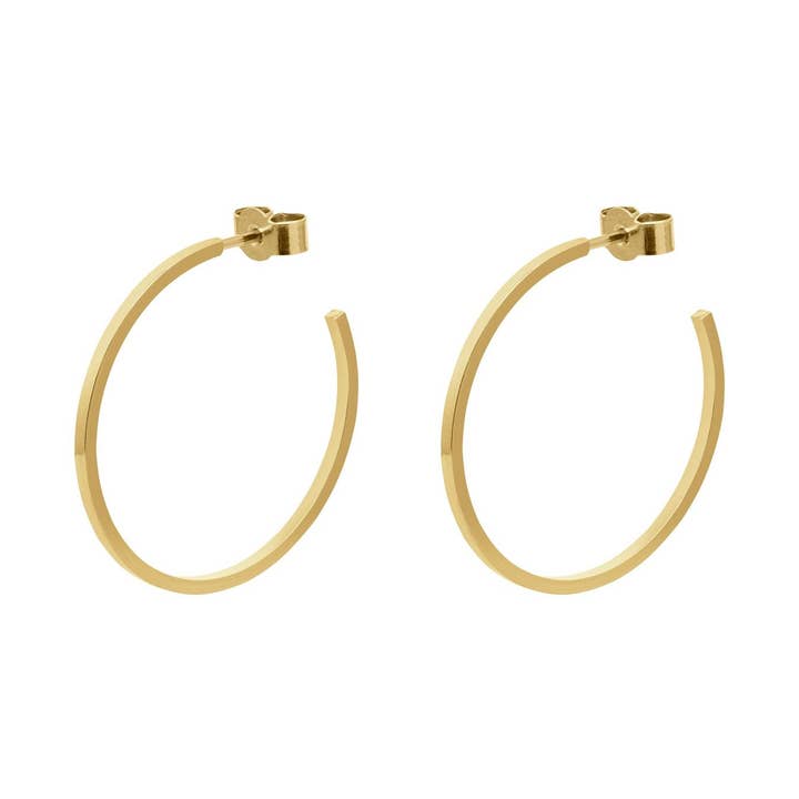 Brincos de argola grande - Dourado por atacado de Myia Bonner