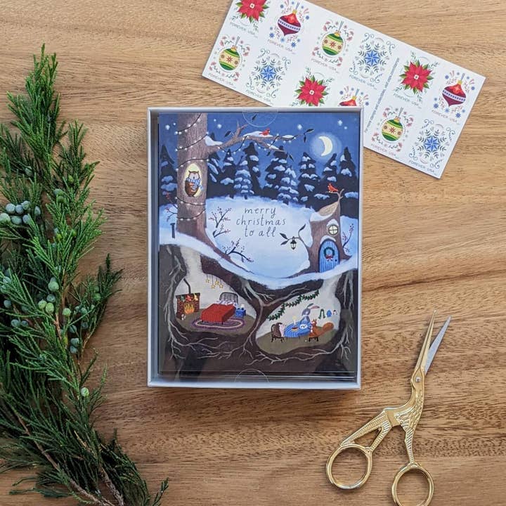 Woodland Creature Christmas - Set of 10 Christmas Cards for wholesale by Papermill Creative