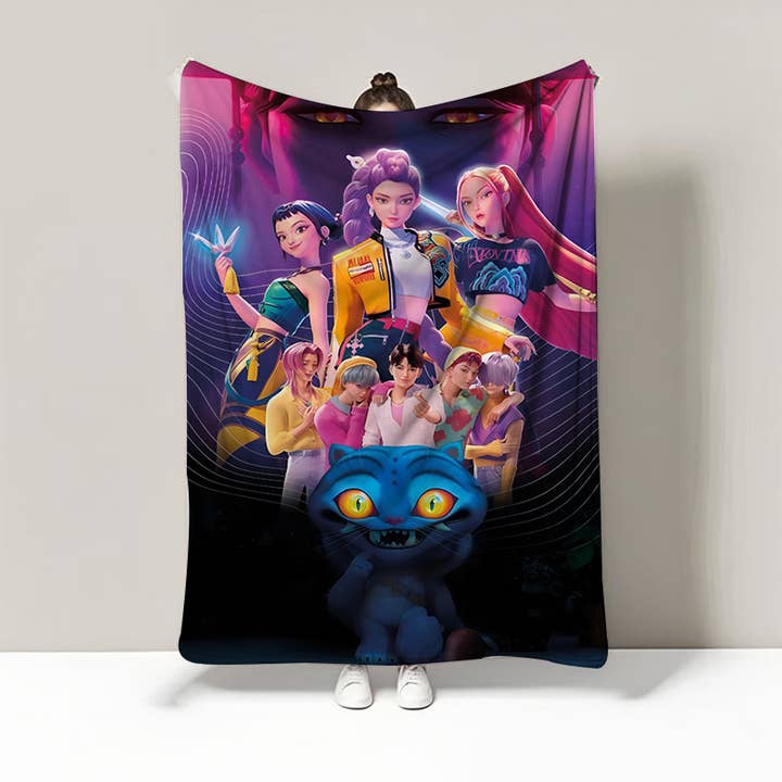 Sparkling Extras - Wholesale Throw Blanket - KPop Demon Hunters Soft Plush Blanket2